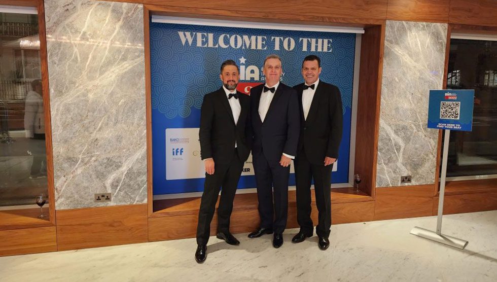 Gareth Gillings from our UK team and CEO Martin Murphy and VP of Sales Sean Devenish attending 2022 BIA Awards